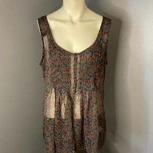 Floral converse sheer tank top Size large